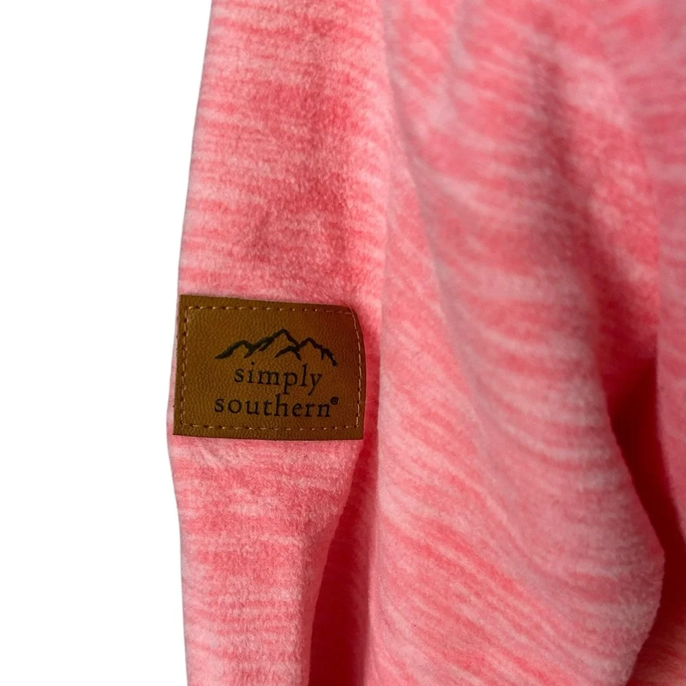 Simply Southern SimplyCordy Half-Zip Sweatshirt in Coral & Purple S - Picture 4 of 11
